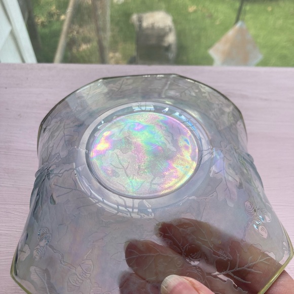 Vintage Fostoria Oakwood Irridescent Bowl - Picture 4 of 11